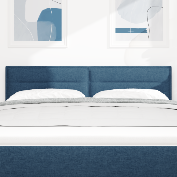 LED Kopfteil mit LED-Lichtleisten Blau 144 cm Stoff
