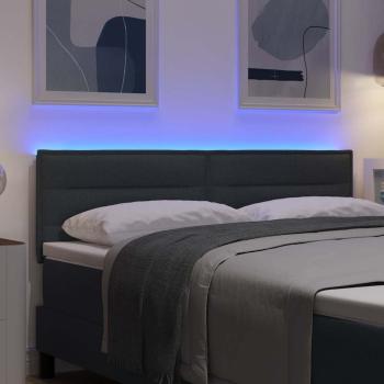LED Kopfteil Linien Design Dunkelgrau 80 cm Stoff