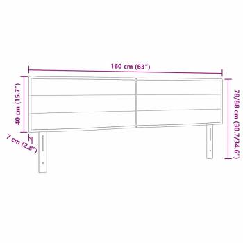 LED Kopfteil Linien Design Schwarz 80 cm Stoff