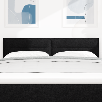 LED Kopfteil mit LED-Lichtleisten Schwarz 160 cm Stoff