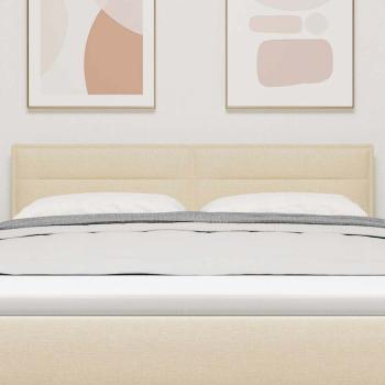 LED Kopfteil Linien Design Creme 80 cm Stoff