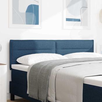 LED Kopfteil Linien Design Blau 160 cm Stoff