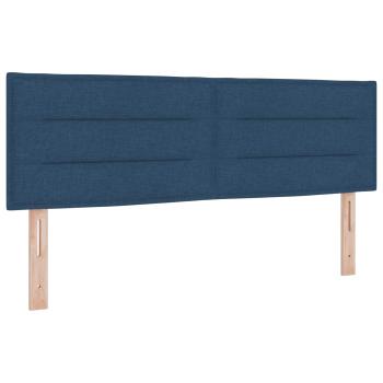 LED Kopfteil Linien Design Blau 160 cm Stoff