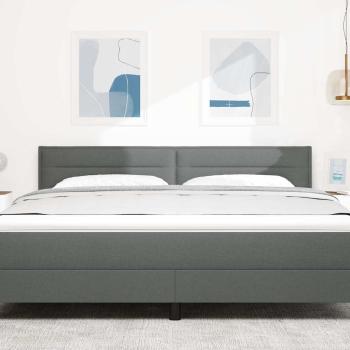 LED Kopfteil Linien Design Dunkelgrau 90 cm Stoff