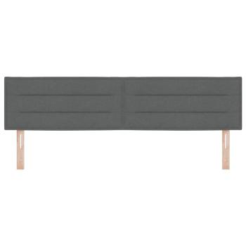 LED Kopfteil Linien Design Dunkelgrau 90 cm Stoff