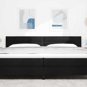 LED Kopfteil Linien Design Schwarz 200 cm Stoff