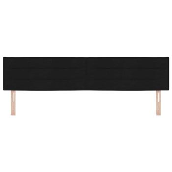 LED Kopfteil Linien Design Schwarz 200 cm Stoff