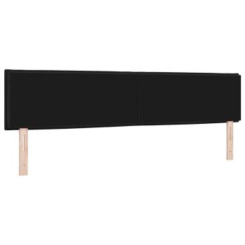 LED Kopfteil Linien Design Schwarz 200 cm Stoff