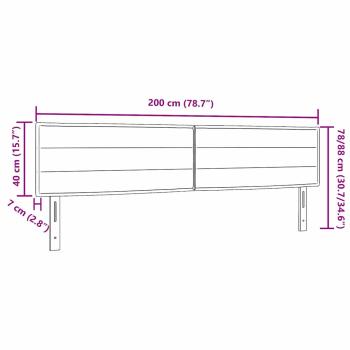 LED Kopfteil Linien Design Schwarz 200 cm Stoff