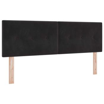 LED Kopfteil mit LED-Lichtleisten Schwarz 144 cm Samt
