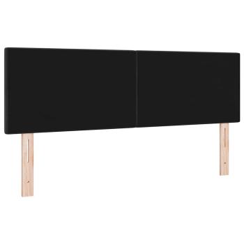LED Kopfteil mit LED-Lichtleisten Schwarz 144 cm Samt