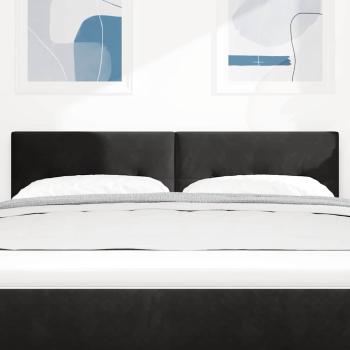 LED Kopfteil Knopfgepolstert Schwarz 72 cm Samt