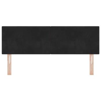 LED Kopfteil Knopfgepolstert Schwarz 72 cm Samt