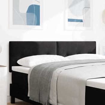 LED Kopfteil mit LED-Lichtleisten Schwarz 144 cm Samt