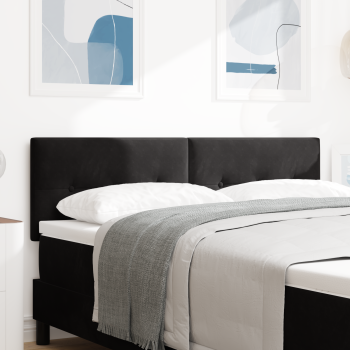 LED Kopfteil mit LED-Lichtleisten Schwarz 144 cm Samt