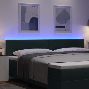 LED Kopfteil Button-gepolstert Dunkelgrün 100 cm Samt