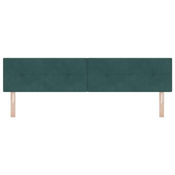 LED Kopfteil Button-gepolstert Dunkelgrün 100 cm Samt