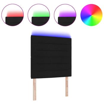 LED Kopfteil Linien Design Schwarz 100 cm Stoff