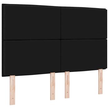 LED Kopfteil Linien Design Schwarz 80 cm Stoff