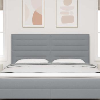 LED Kopfteil Linien Design Hellgrau 90 cm Stoff