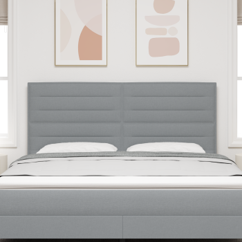 LED Kopfteil Linien Design Hellgrau 90 cm Stoff