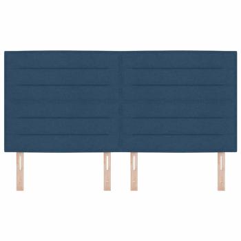 LED Kopfteil Linien Design Blau 90 cm Stoff