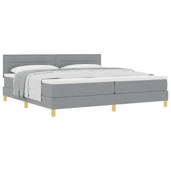 Boxspringbett mit Matratze Hellgrau 200x200 cm Stoff