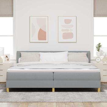 Boxspringbett mit Matratze Hellgrau 200x200 cm Stoff