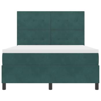 Boxspringbett mit Matratze Dunkelgrün 160x200 cm Samt