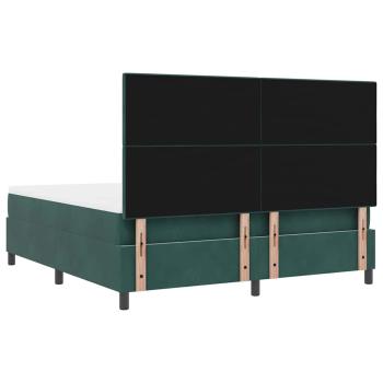 Boxspringbett mit Matratze Dunkelgrün Super King Samt