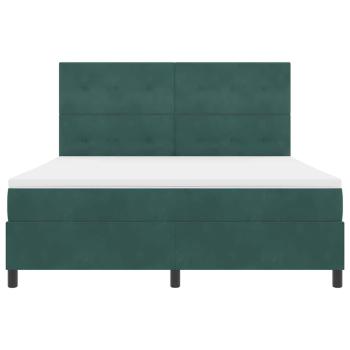 Boxspringbett mit Matratze Dunkelgrün Super King Samt