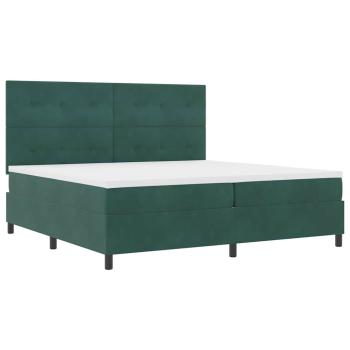 Boxspringbett mit Kopfteil Dunkelgrün 200 x 200 cm Samt
