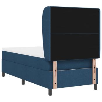 Boxspringbett mit Matratze Blau 100x200 cm Stoff