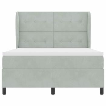 ARDEBO.de - Boxspringbett mit Matratze Hellgrau 160x200 cm Samt