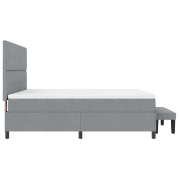 Boxspringbett mit Matratze & Bank Hellgrau 180x200 cm Stoff