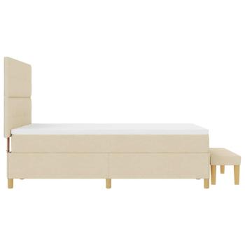 Boxspringbett mit Matratze & Bank Creme 140x200 cm Stoff