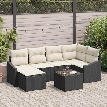 ARDEBO.de - 6-teiliges Garten-Sofa-Set mit Kissen braun Poly-Rattan