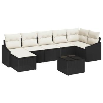 Sofa Set 8 stk. Schwarz [Synthetisch]: Poly Rattan