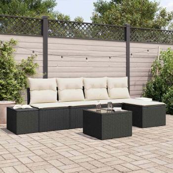 ARDEBO.de - 5-teiliges Garten-Sofa-Set mit Kissen Braun Poly-Rattan