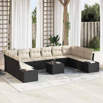 ARDEBO.de - 10-teiliges Garten-Sofa-Set mit Kissen braunes Poly-Rattan