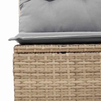 8-teiliges Garten Sofa Set mit Kissen Beige Poly Rattan Akazie