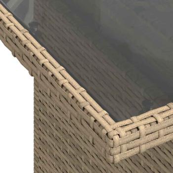 9-teiliges Garten Sofa Set mit Kissen Beige Poly Rattan