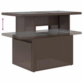 11-teiliges Garten Sofa Set mit Kissen Braunes Poly Rattan