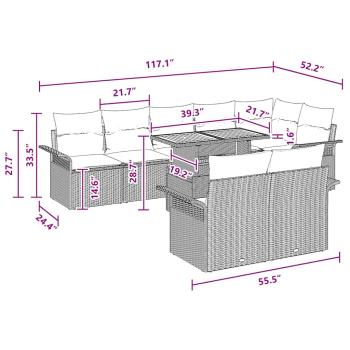 9-teilige Garten-Essgruppe mit Kissen Schwarz Poly Rattan Akazie