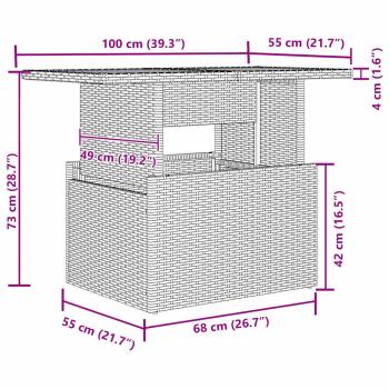 6-teilige Garten-Essgruppe mit Kissen Schwarz Poly Rattan Akazie