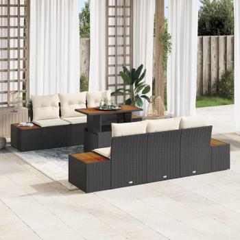 ARDEBO.de - Gartensofa-set 7 Stk. Schwarz und Beige