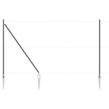 Zaunpfosten mit Spike 26 Stück Ø32 mm 180 cm verzinkter Stahl