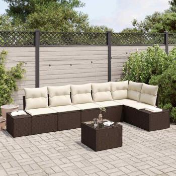 ARDEBO.de - 6-teiliges Garten Sofa Set mit Kissen Grau Poly Rattan