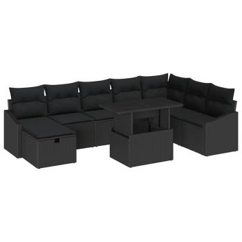 Gartensofa-set 9 Stk. Poly-Rattan