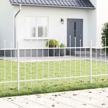 ARDEBO.de - Gartenzaun mit Hoop Top Weiß 10.2x1 m Stahl